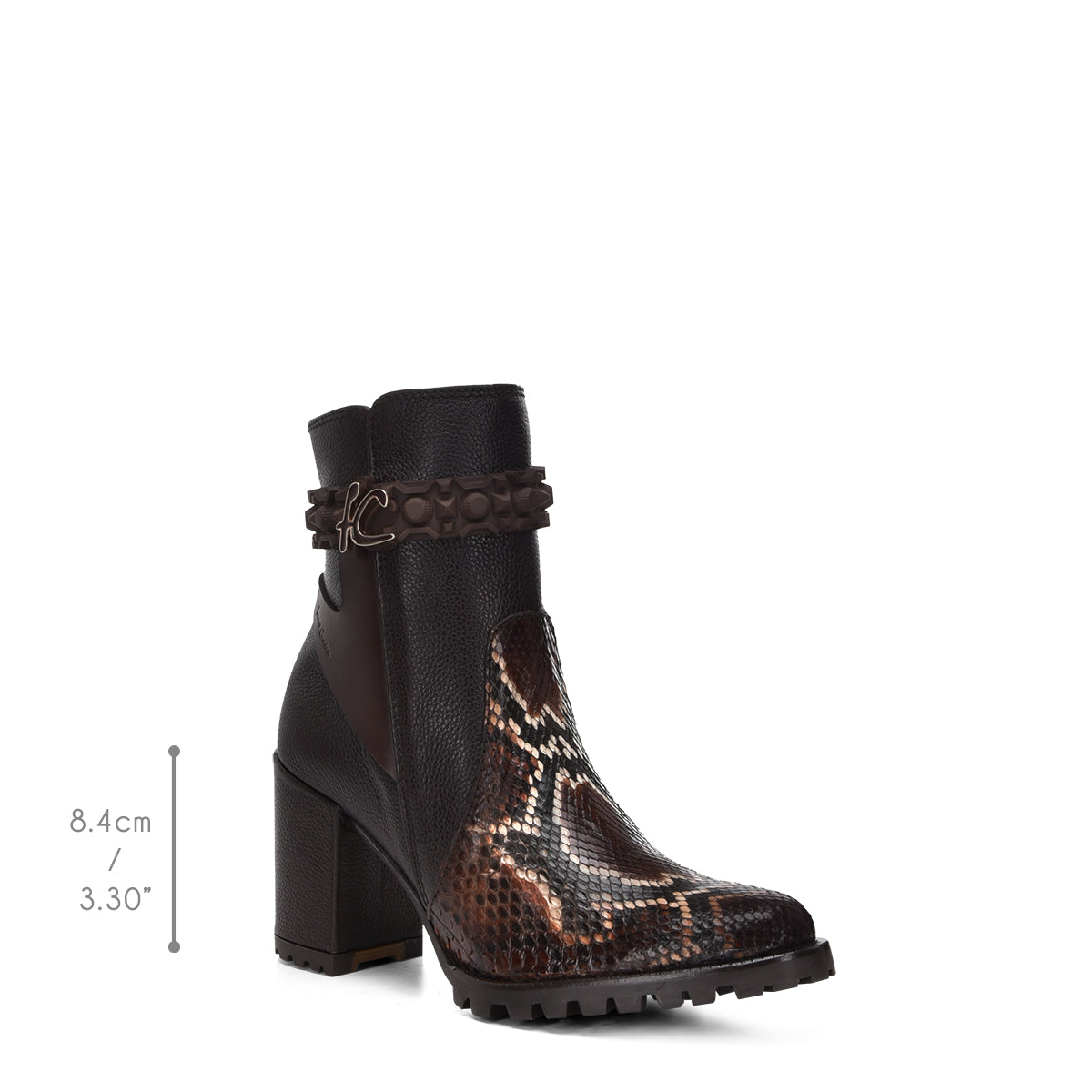 Brown Python ZIpper Round Toe