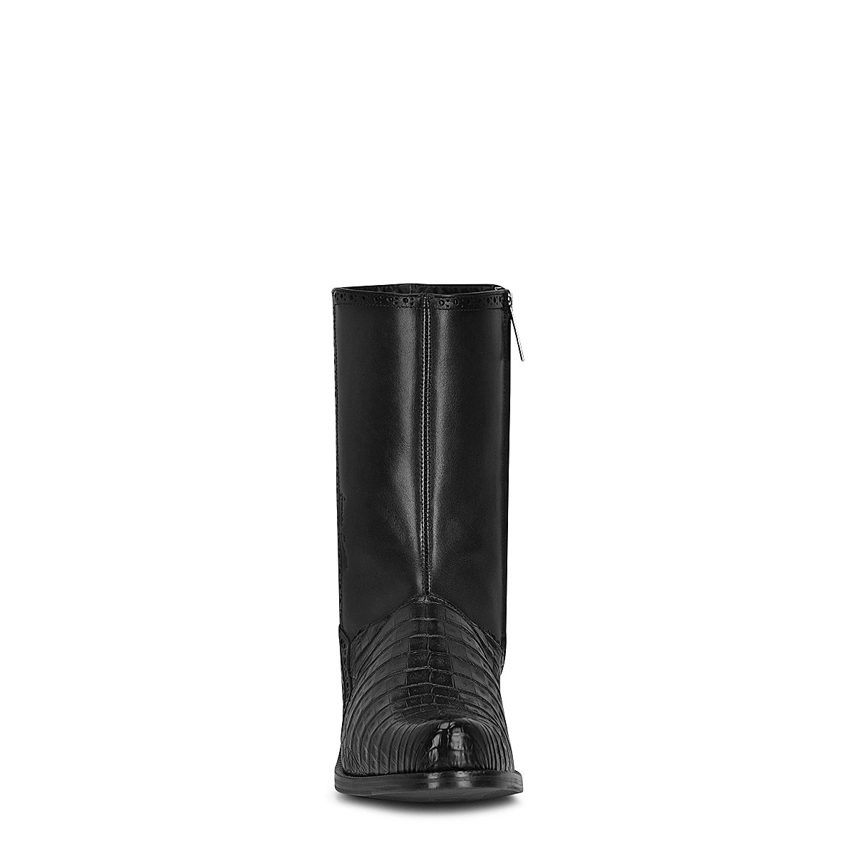 Black Caiman Zipper Round Toe
