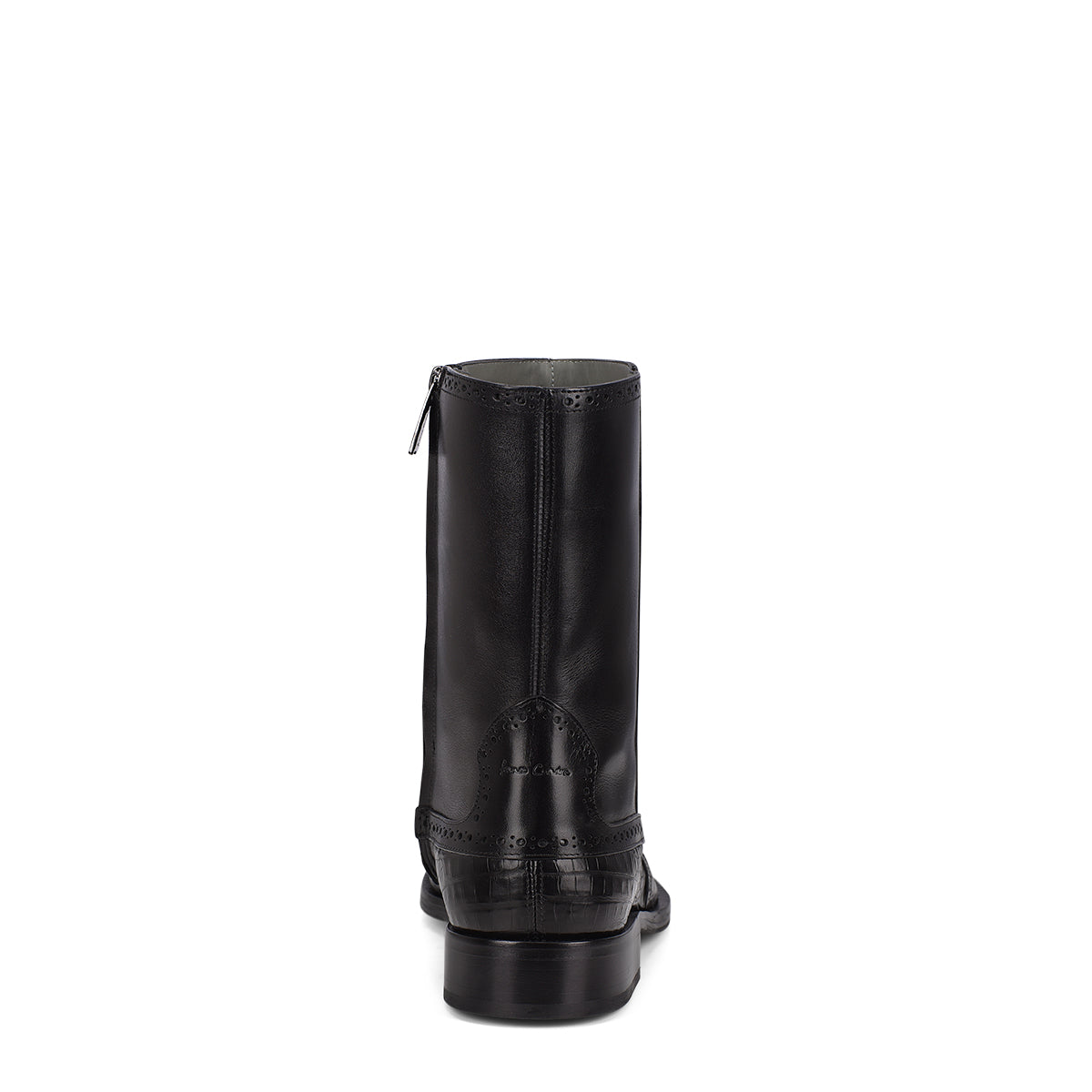 Black Caiman Zipper Round Toe