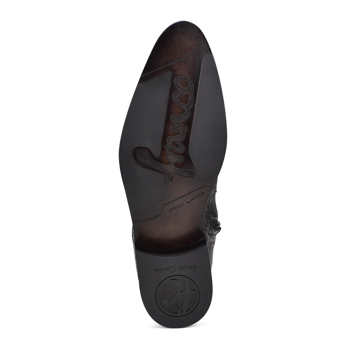Black Caiman Zipper Round Toe