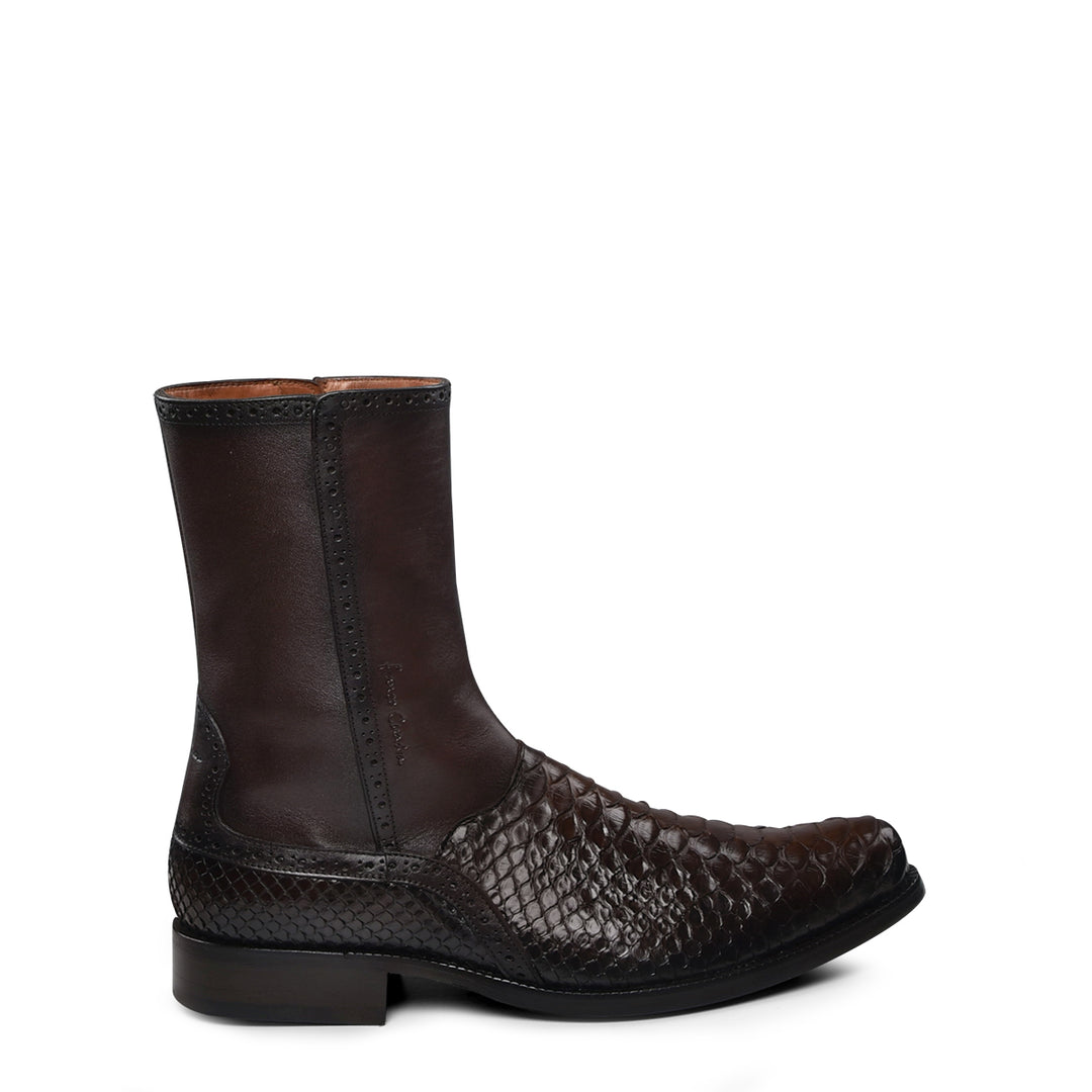 BROWN MALAYPYTHON R ZIPPER ROUND TOE