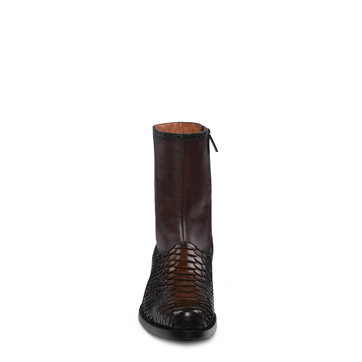 BROWN MALAYPYTHON R ZIPPER ROUND TOE