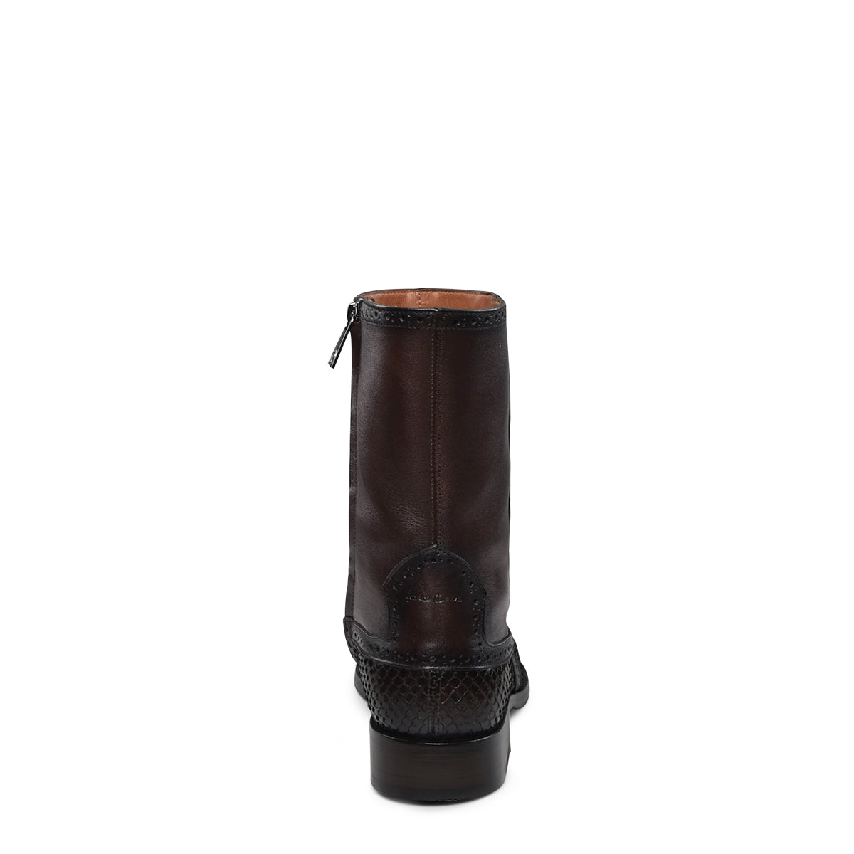 BROWN MALAYPYTHON R ZIPPER ROUND TOE