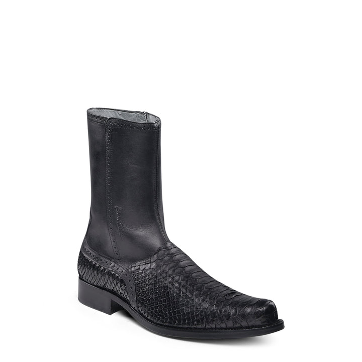 Black Malayo Python R Zipper Round Toe