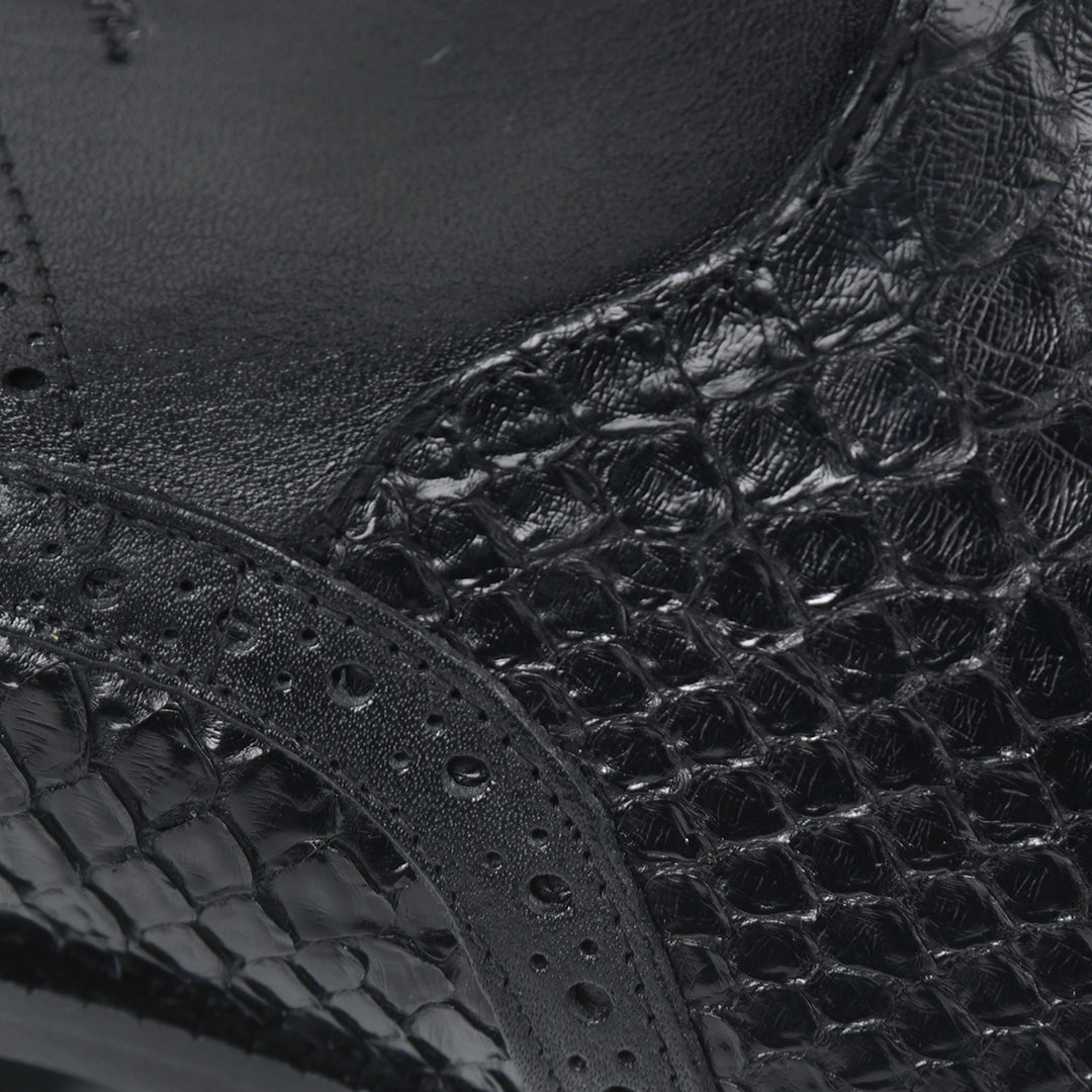 Black Malayo Python R Zipper Round Toe