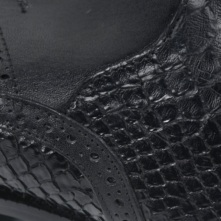 Black Malayo Python R Zipper Round Toe