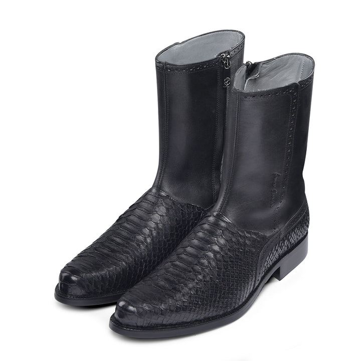 Black Malayo Python R Zipper Round Toe