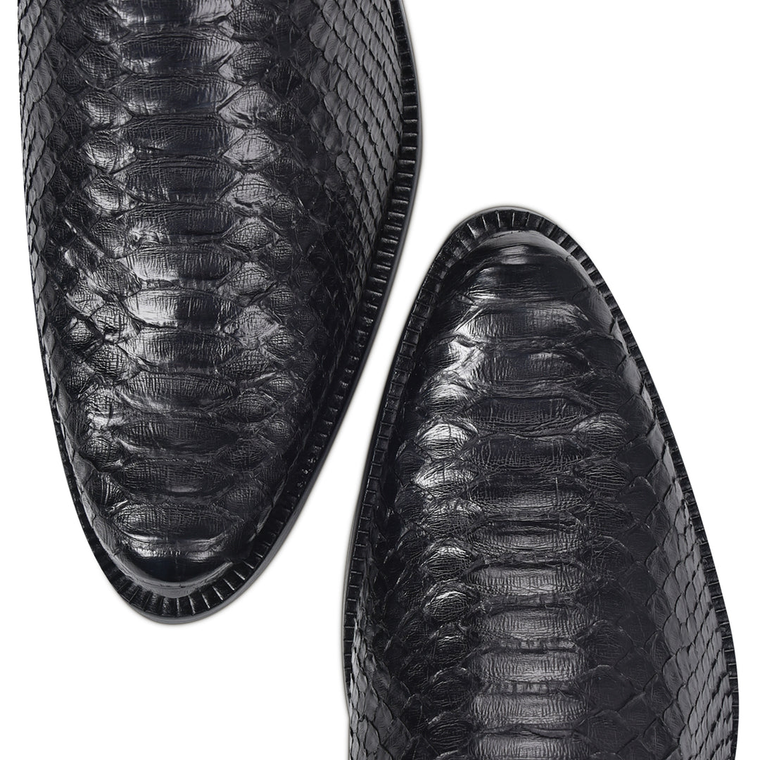 Black Malayo Python R Zipper Round Toe