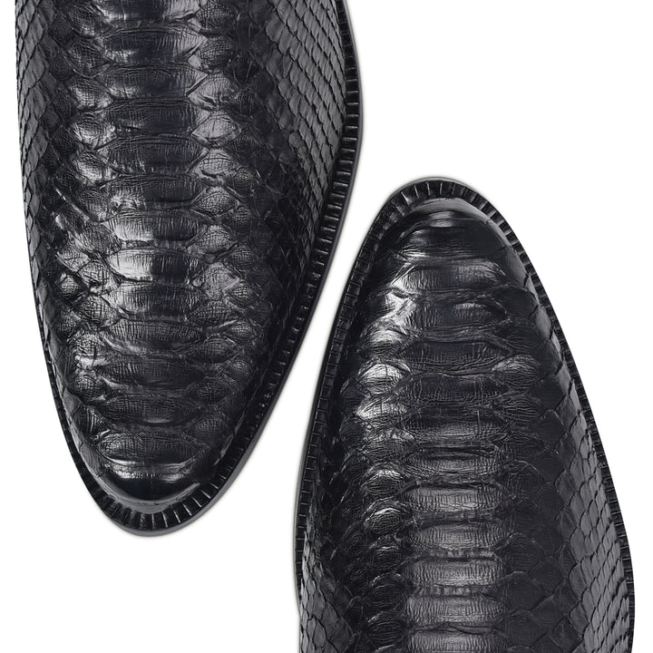 Black Malayo Python R Zipper Round Toe