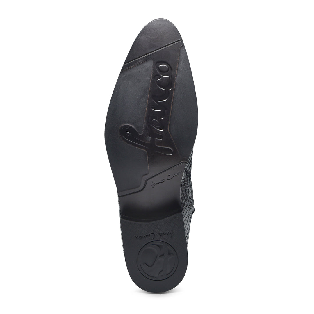 Black Malayo Python R Zipper Round Toe