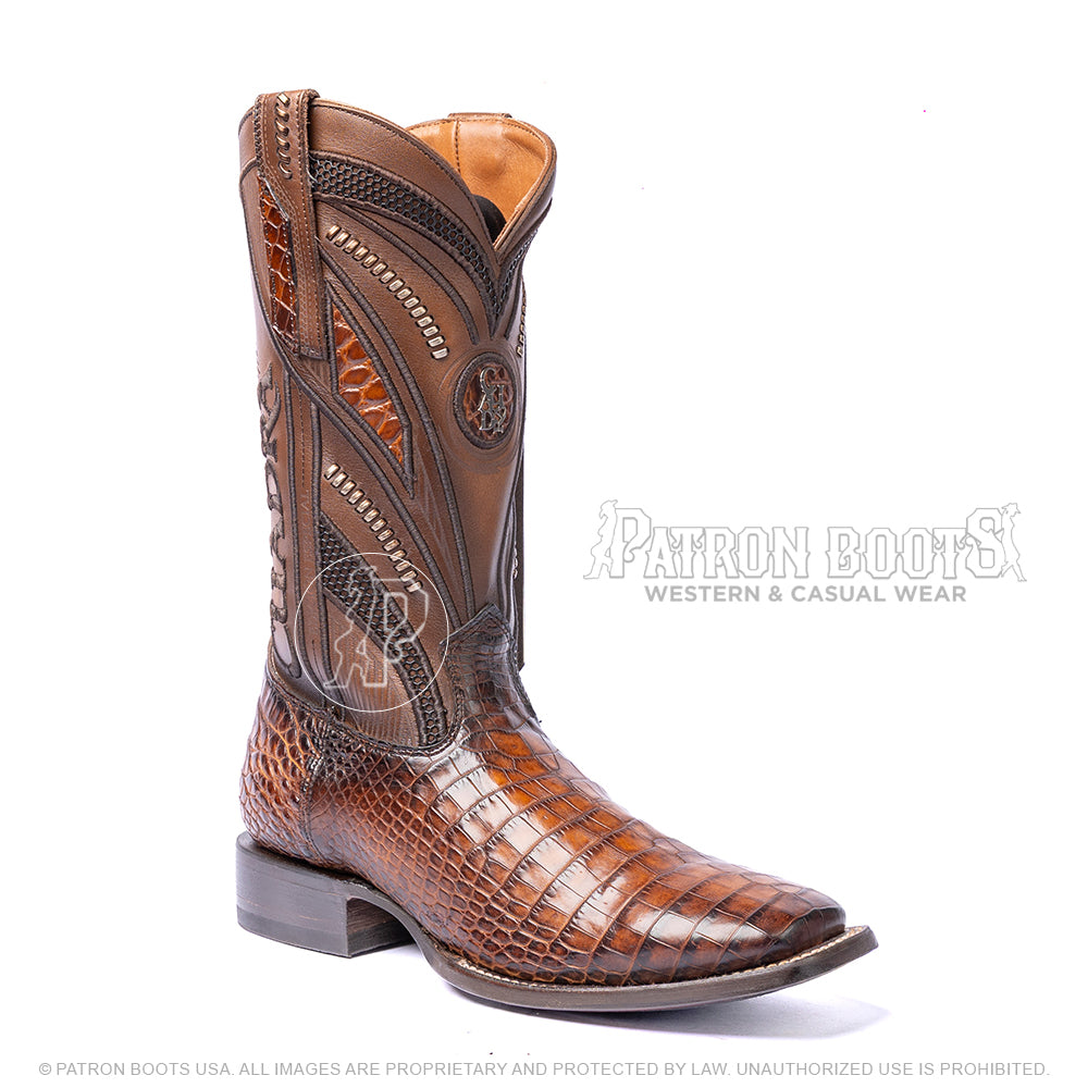 Imperio Cuadra Brooklyn Sand Alligator Laser & Embroidery with Belt CU924