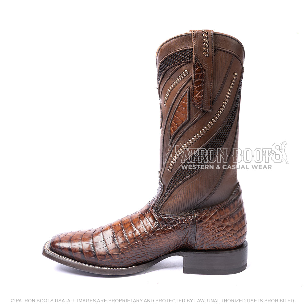 Imperio Cuadra Brooklyn Sand Alligator Laser & Embroidery with Belt CU924