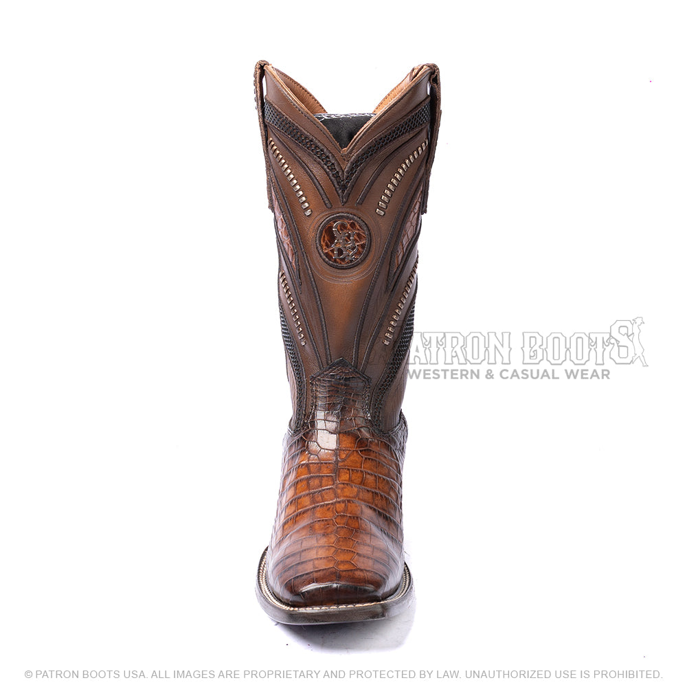 Imperio Cuadra Brooklyn Sand Alligator Laser & Embroidery with Belt CU924