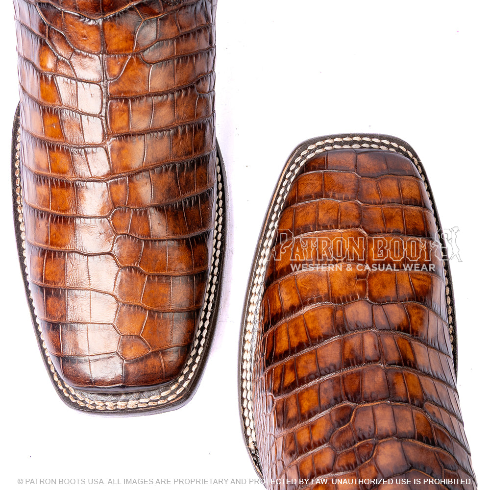Imperio Cuadra Brooklyn Sand Alligator Laser & Embroidery with Belt CU924