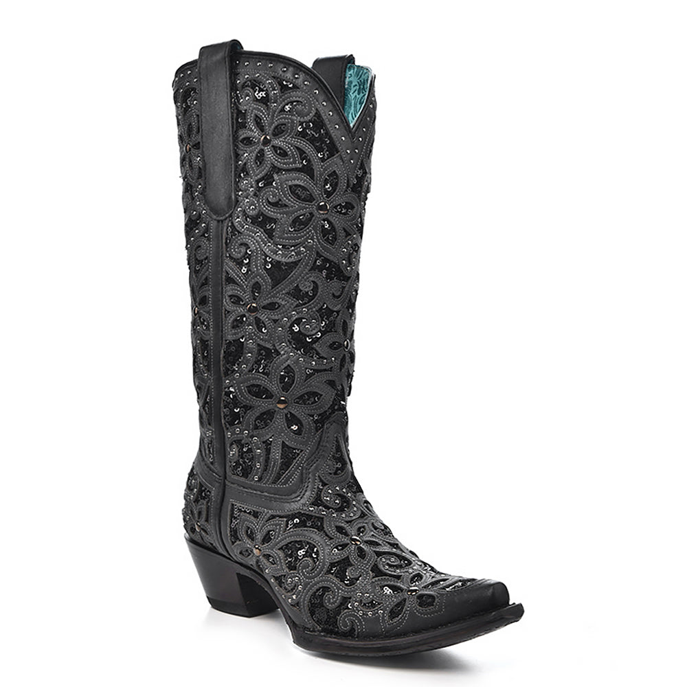 Black Inlay & Embroidery & Studs