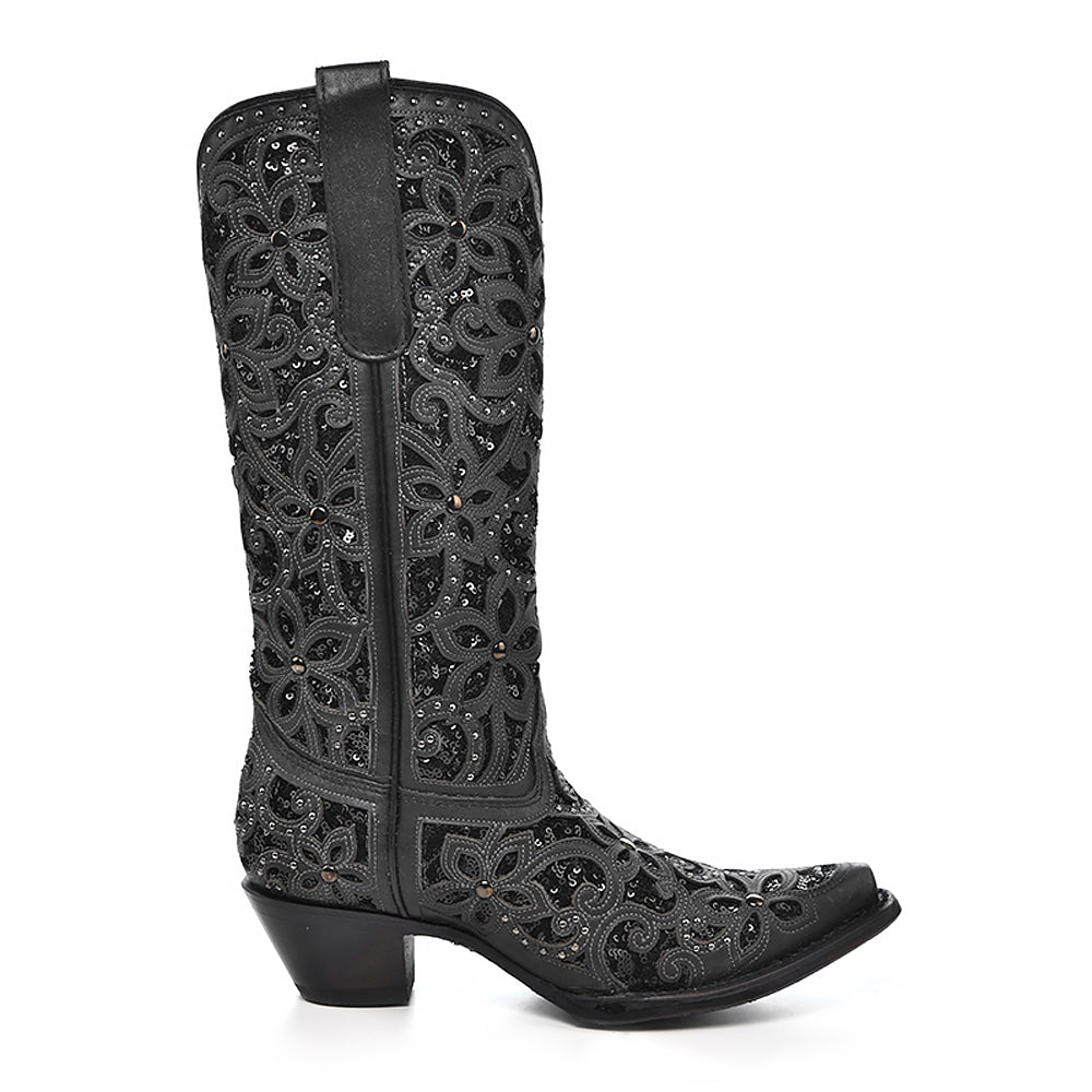 Black Inlay & Embroidery & Studs