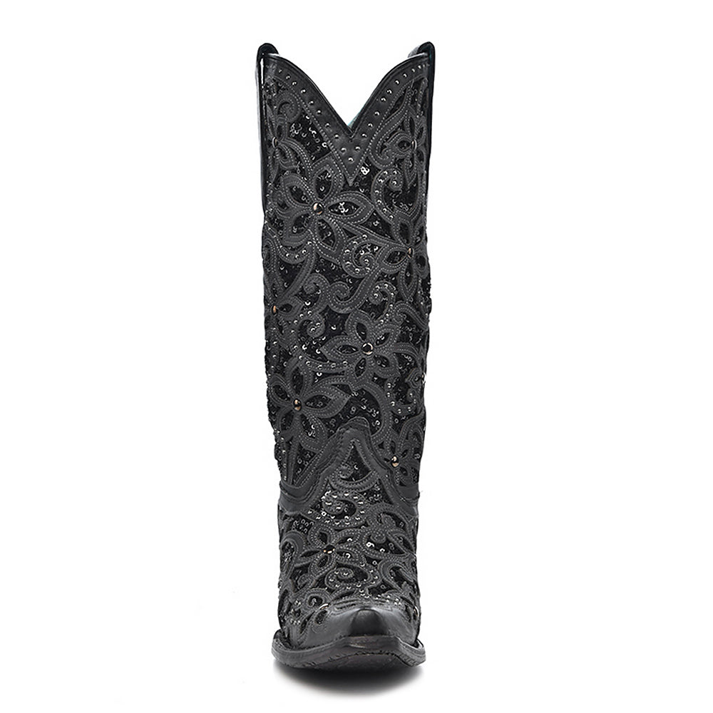 Black Inlay & Embroidery & Studs