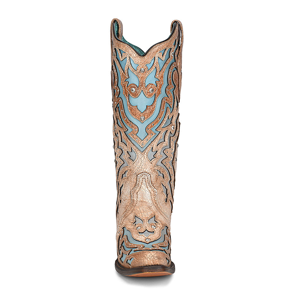 Bone Blue Inlay Studs