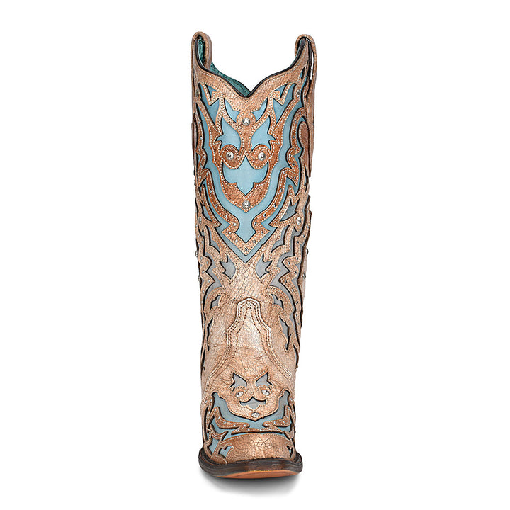 Bone Blue Inlay Studs