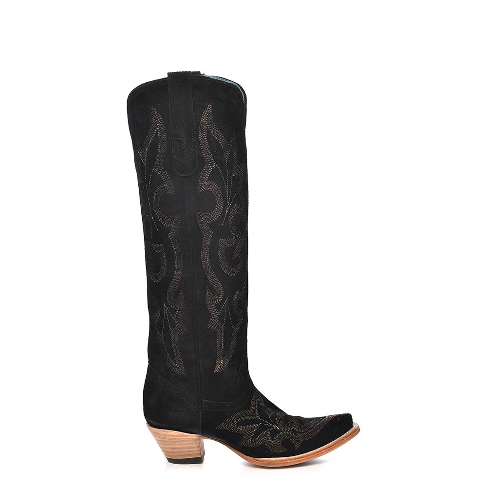 Black Suede Embroidery