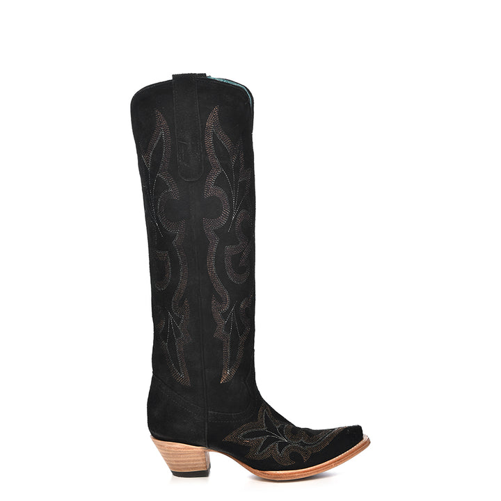Black Suede Embroidery