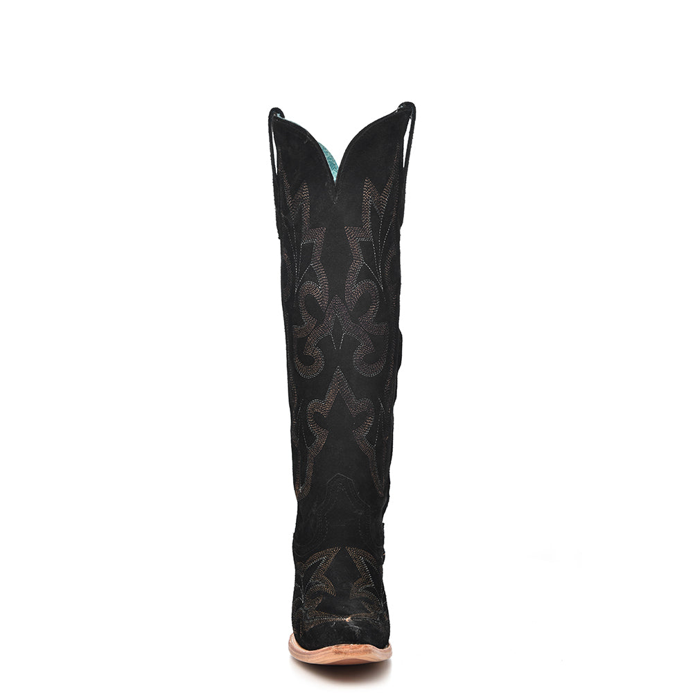 Black Suede Embroidery