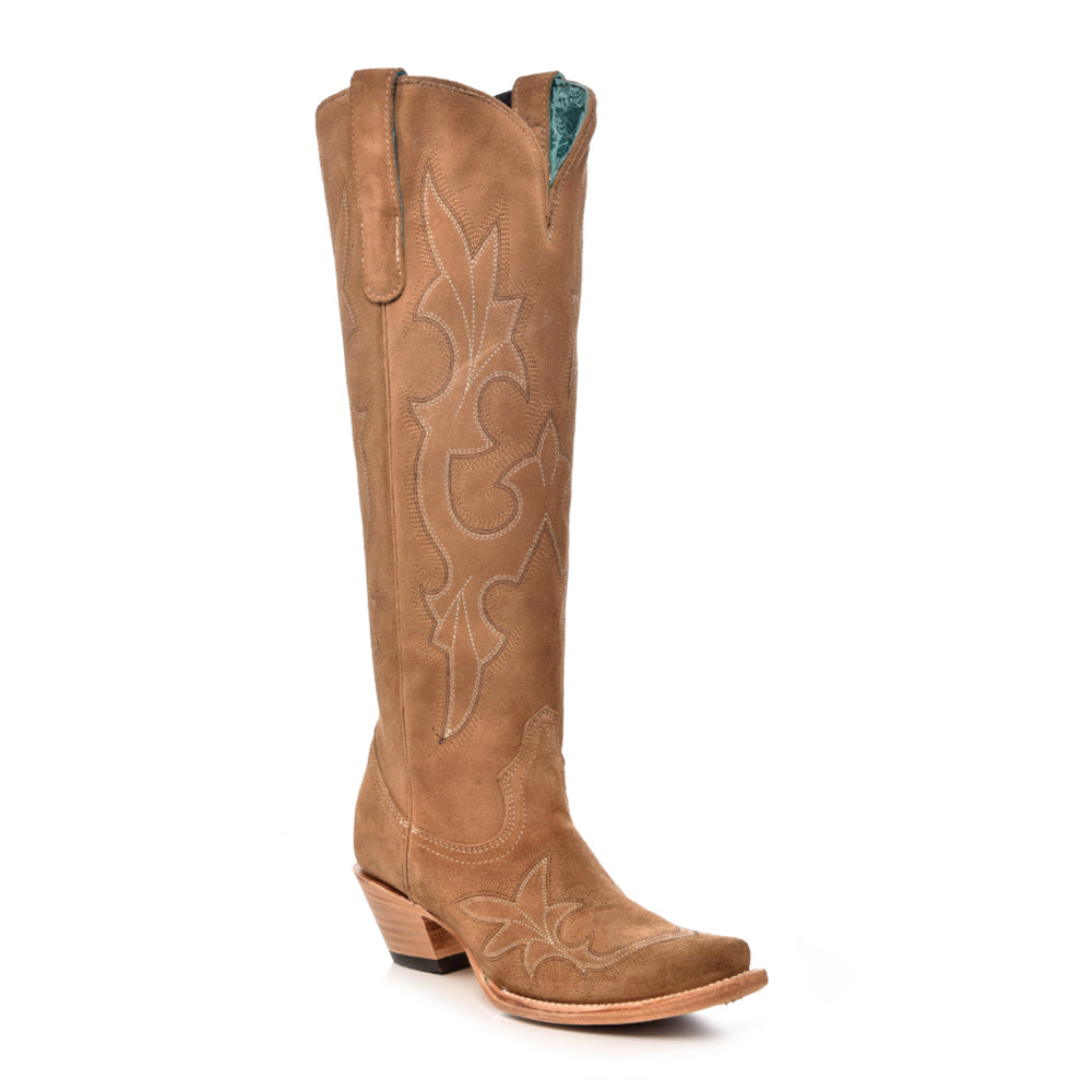 Toe Sand Suede Embroidery Snip Toe