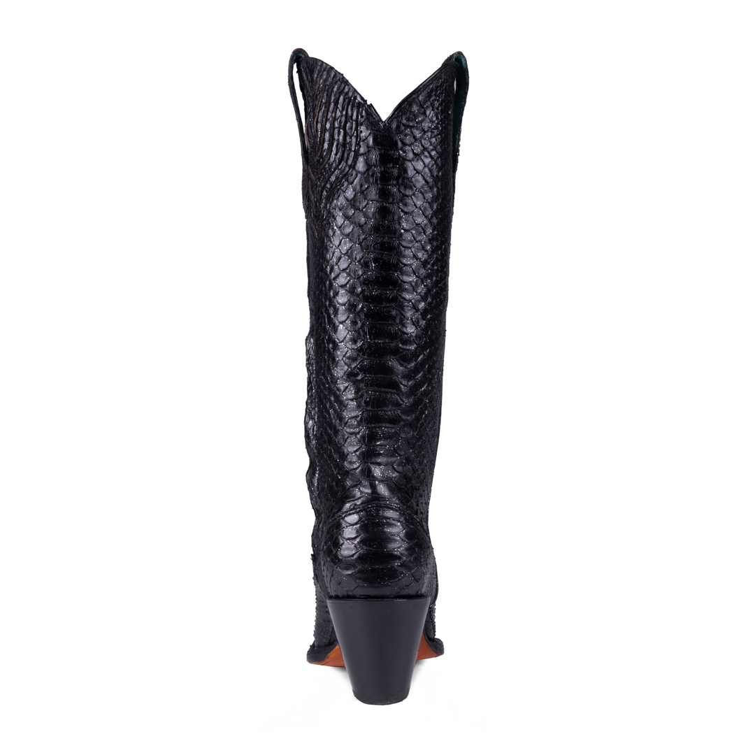 Black Python Tall Knee Snip Toe