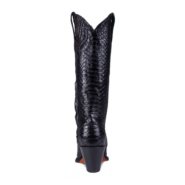 Black Python Tall Knee Snip Toe