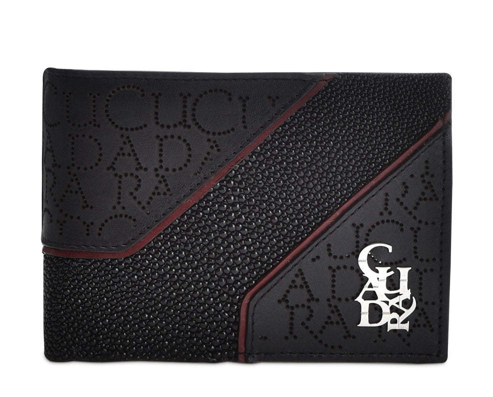 BLACK STINGRAY LASER & STUDS WALLET
