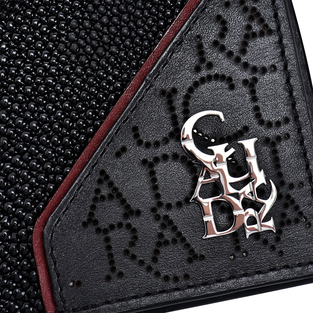 BLACK STINGRAY LASER & STUDS WALLET DU709