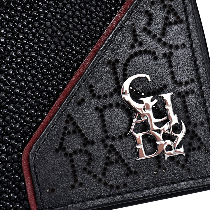 BLACK STINGRAY LASER & STUDS WALLET DU709