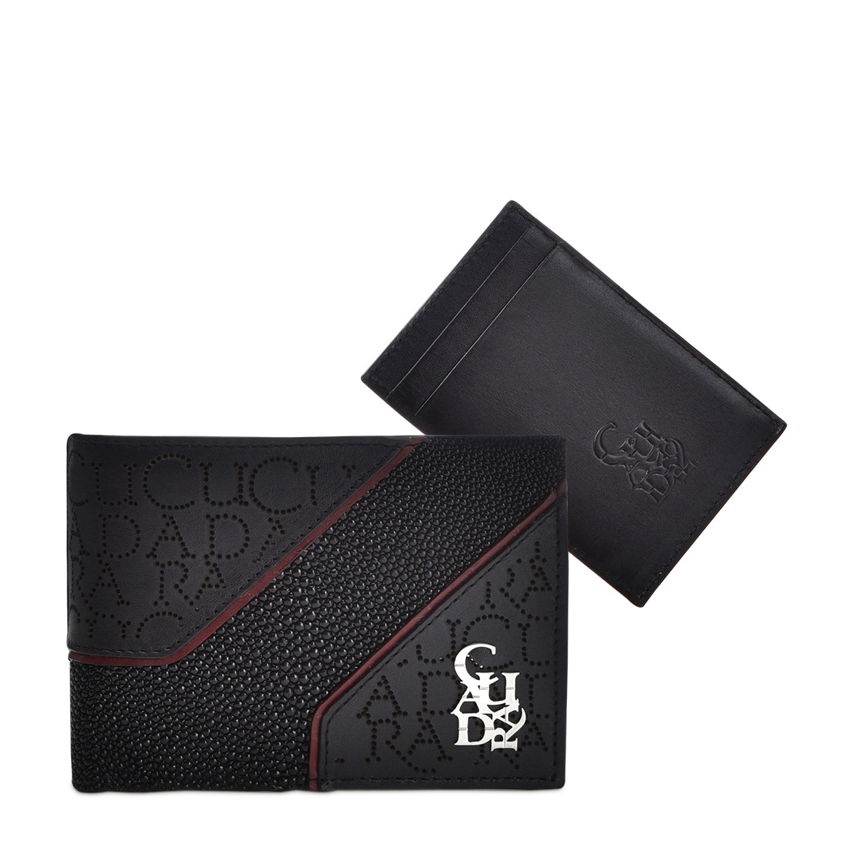 BLACK STINGRAY LASER & STUDS WALLET