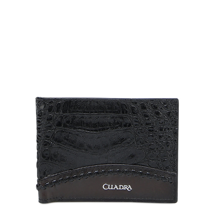 CUADRA-DU720-BLACK CAIMAN STUDS WALLET