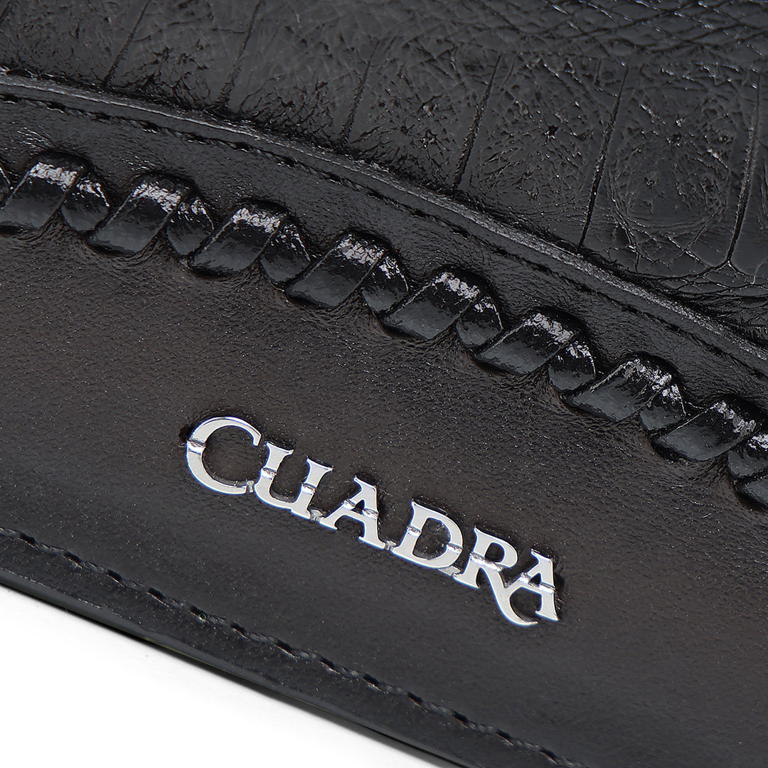 CUADRA-DU720-BLACK CAIMAN STUDS WALLET