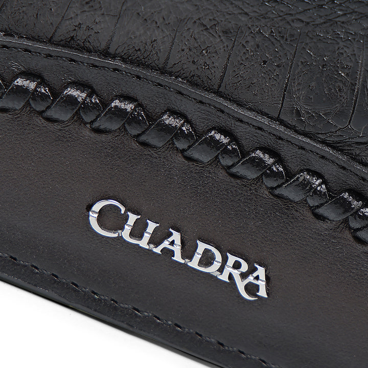 CUADRA-DU720-BLACK CAIMAN STUDS WALLET