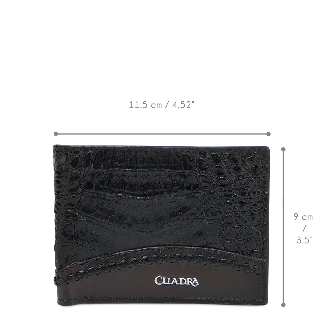 CUADRA-DU720-BLACK CAIMAN STUDS WALLET