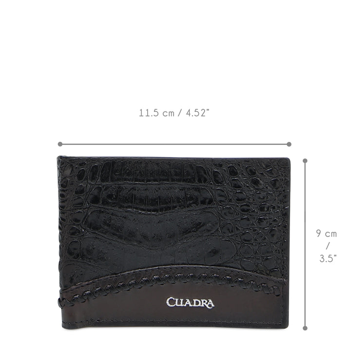 CUADRA-DU720-BLACK CAIMAN STUDS WALLET