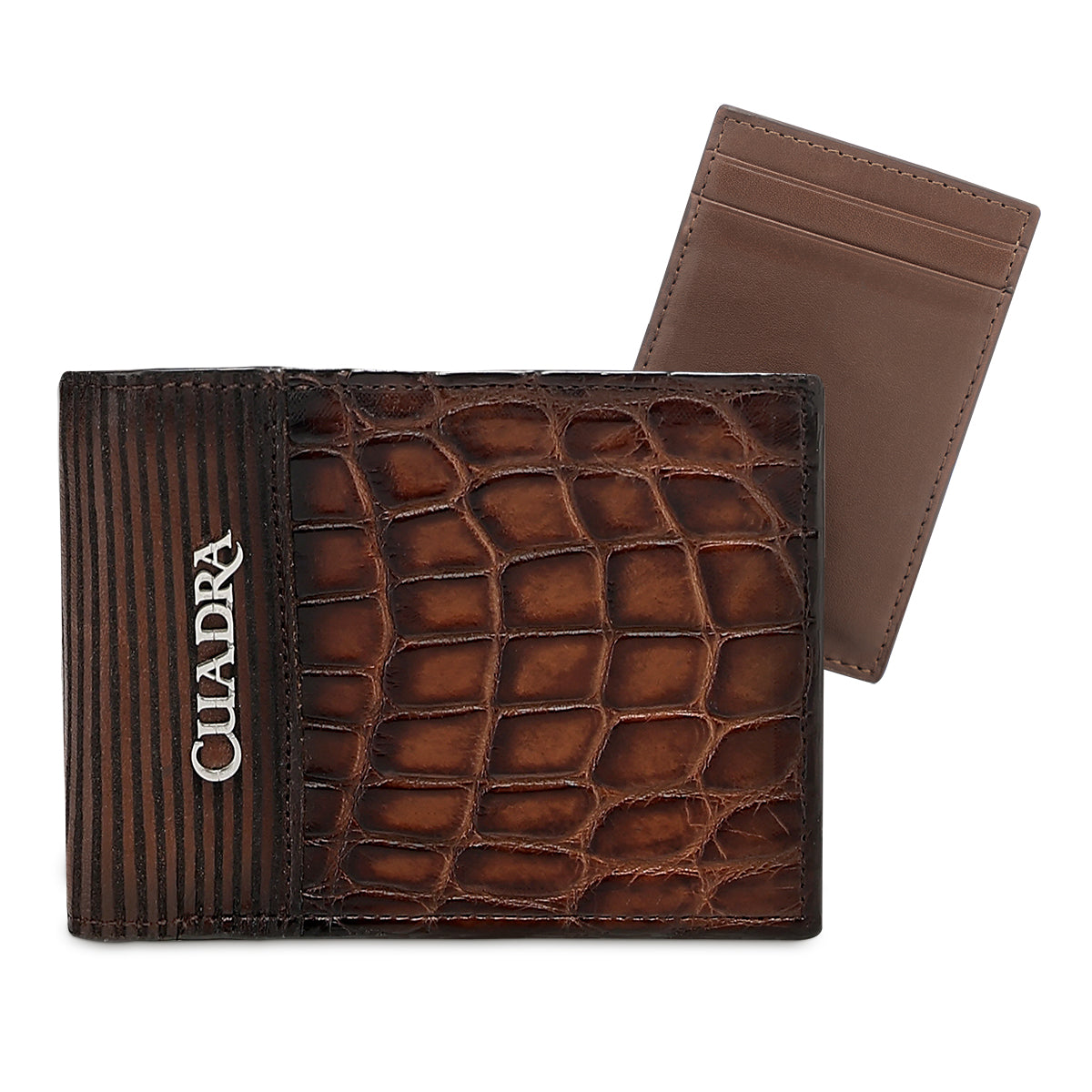 Cuadra Honey Alligator Stitching Wallet  DU774