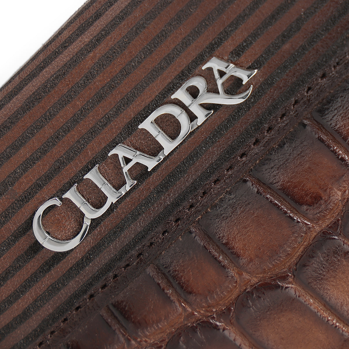 Cuadra Honey Alligator Stitching Wallet  DU774