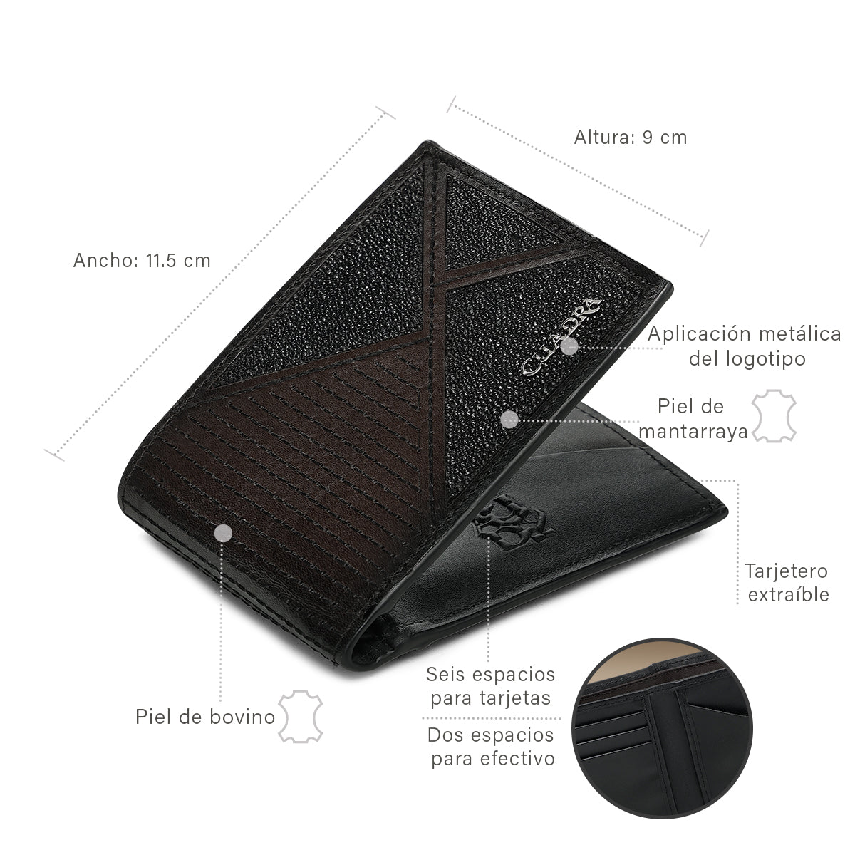 Cuadra Brown Stingray Stiching Wallet DU781