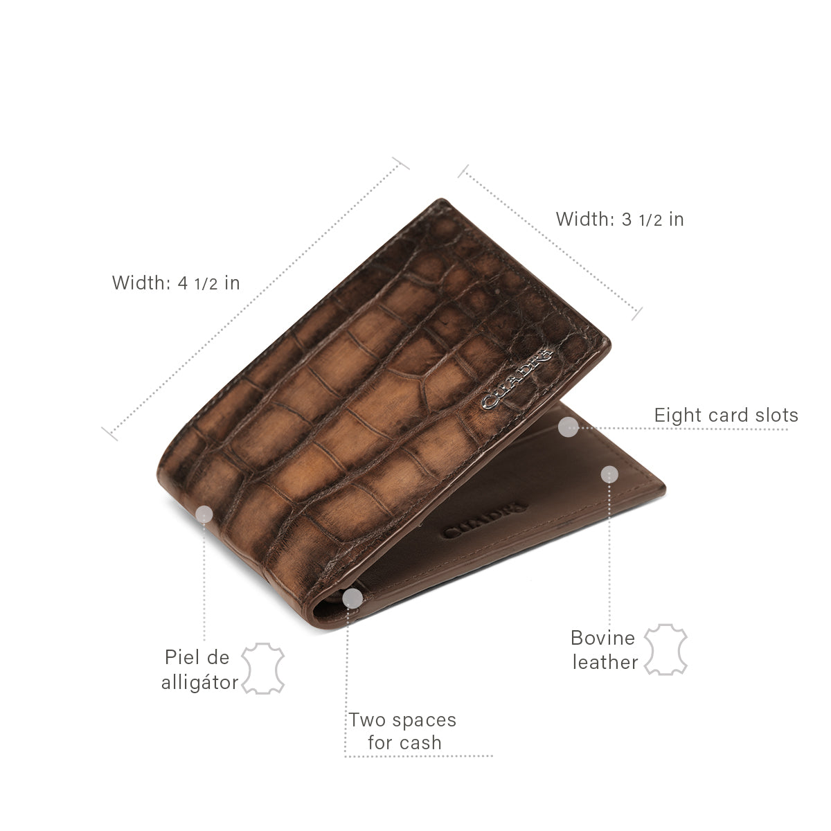 Cuadra Brown Alligator Laser & Embroidery Miel CC449