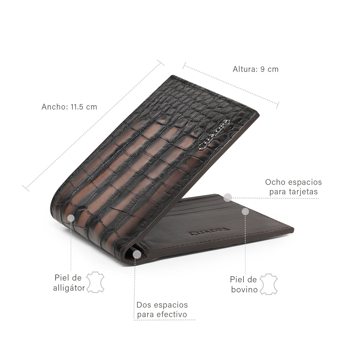 Cuadra Black Alligator Laser & Embroidery Gris CC448