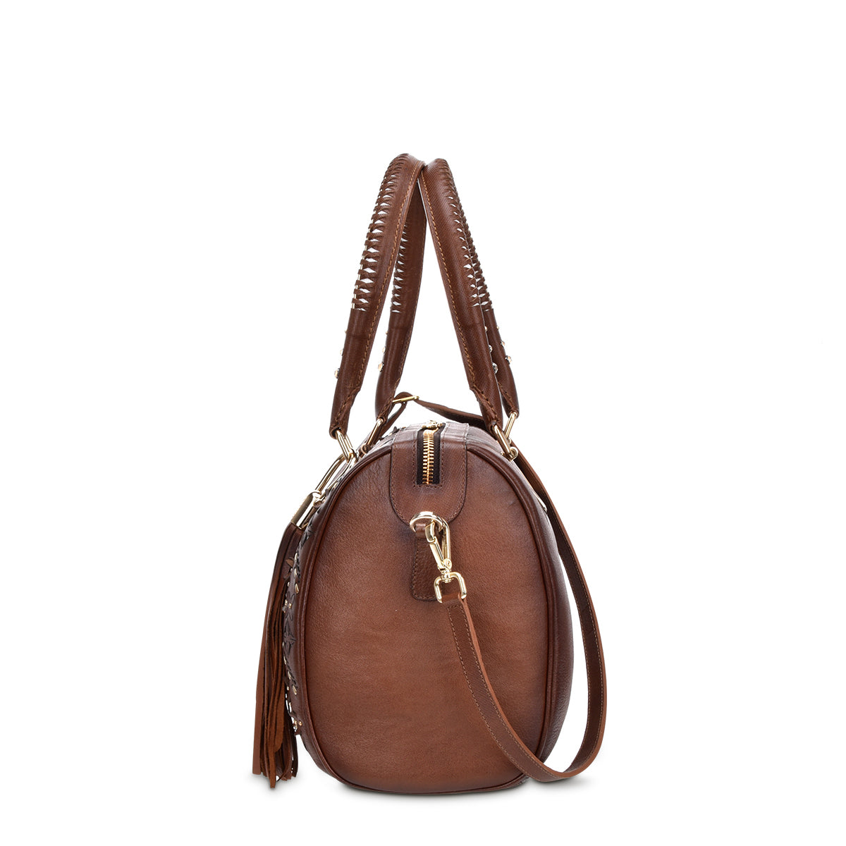 Brown Laser & Woven & Swarovsky Purse
