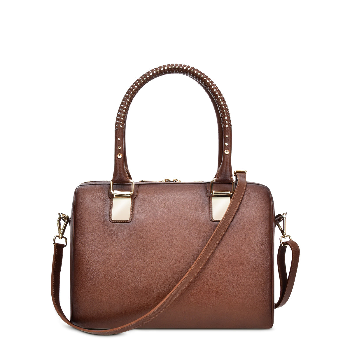 Brown Laser & Woven & Swarovsky Purse