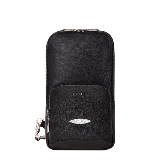 Cuadra Black Stingray Stitching Bag DU381