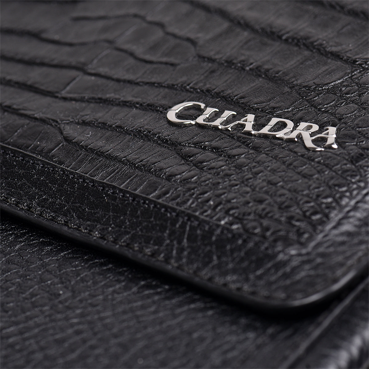 Cuadra Black Caiman Embroidery Men Bag DU532
