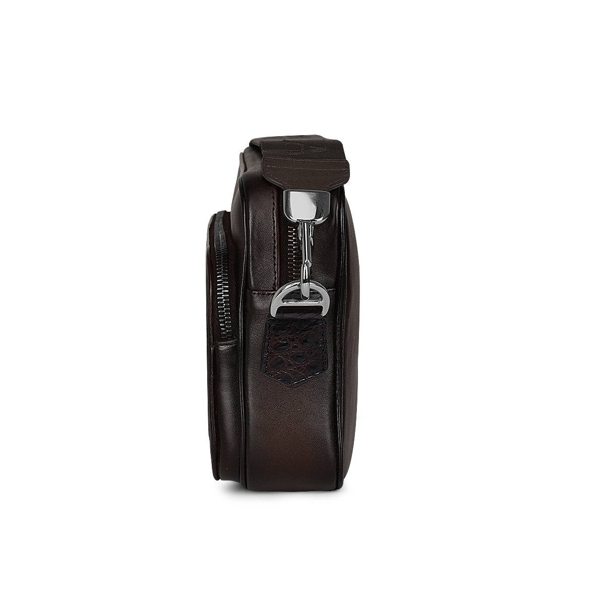 Cuadra Chocolate Caiman Zipper Bag DU755