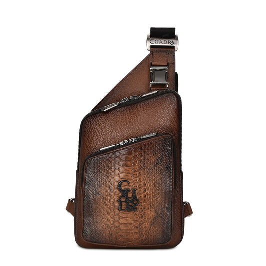 Over Brown Phyton Stitching Bag