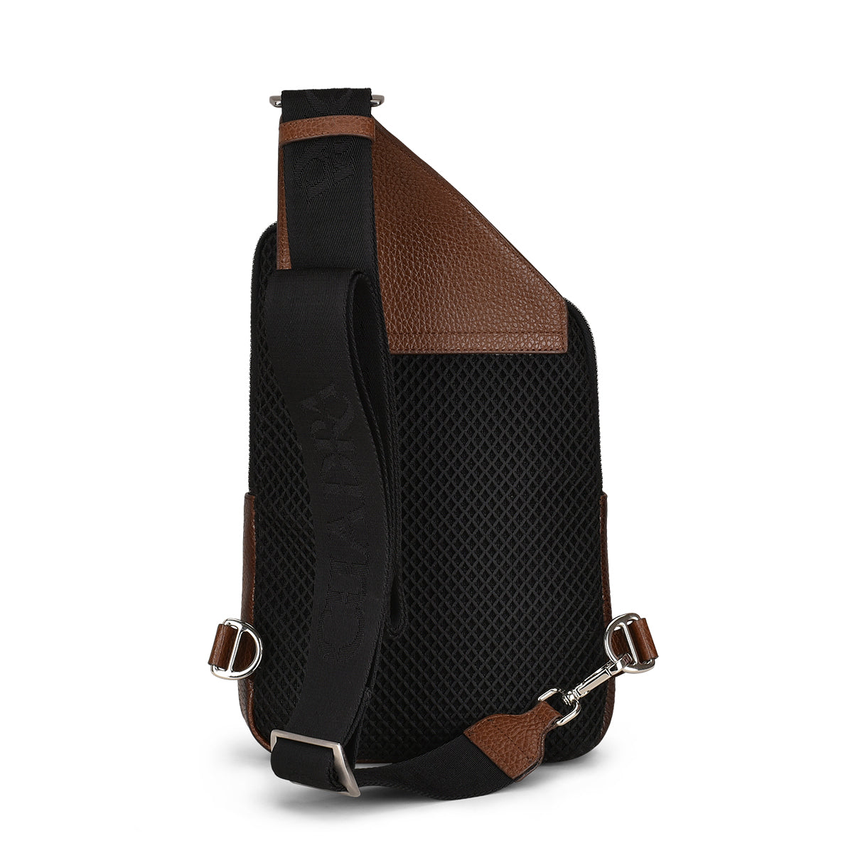 Over Brown Phyton Stitching Bag